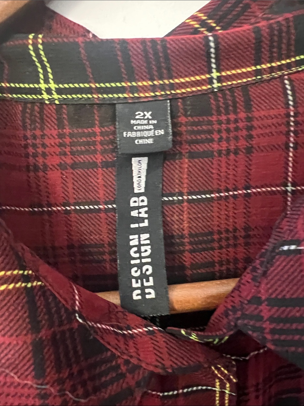 Women's Plaid Button-Up Shirt - Red - Picture 2 of 5